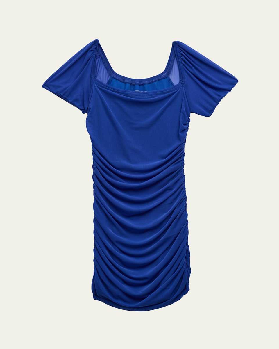 Girl's Tween Anya Short-Sleeve Ruched Mini Dress, Size S-XL